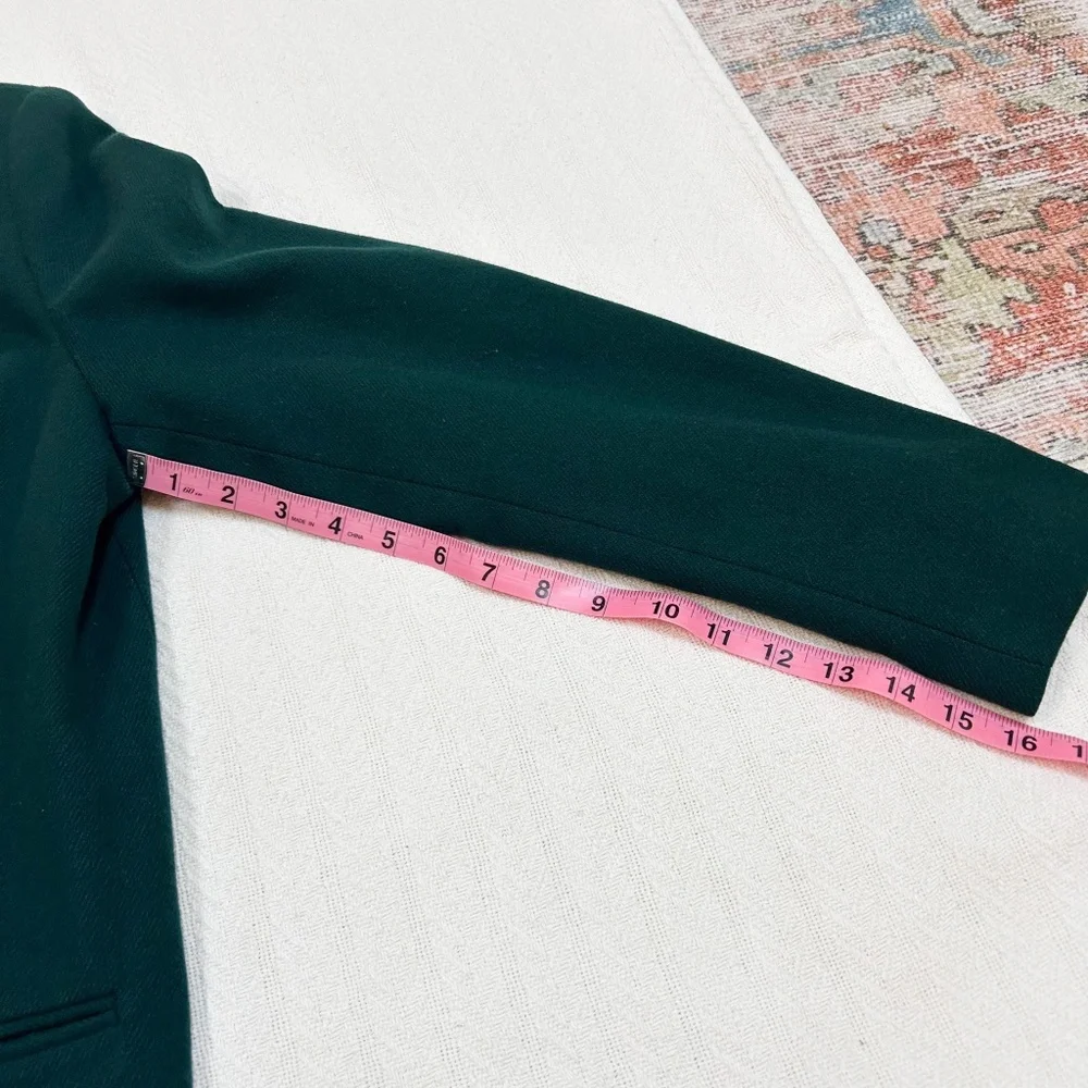 VINTAGE SAG HARBOR Hunter Green Wool Single Button Blazer - sz 14 - M - Picture 6 of 9